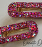 Pink, Red and Silver Sparkle Hairclips 