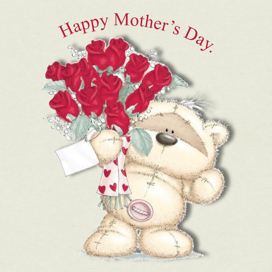 Mother's day card, cute teddy.