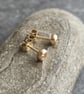 9ct gold pebble stud earrings, Spiral pattern - Image 8