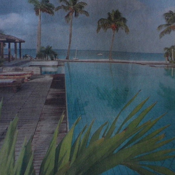  The Blue pool ,A4 unframed, mounted,free hook & easel, free shipping, Ref 4046