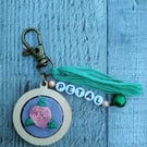 Rose Keyring or Bag Charm