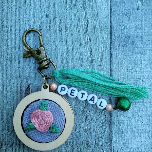 Rose Keyring or Bag Charm