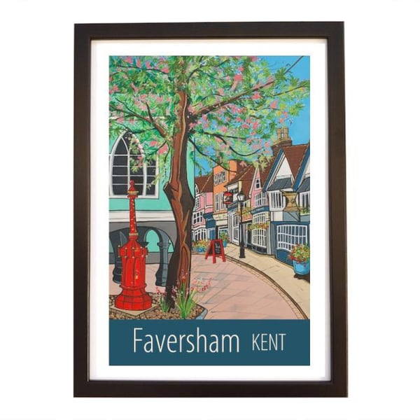 Faversham Kent travel poster print by Susie West