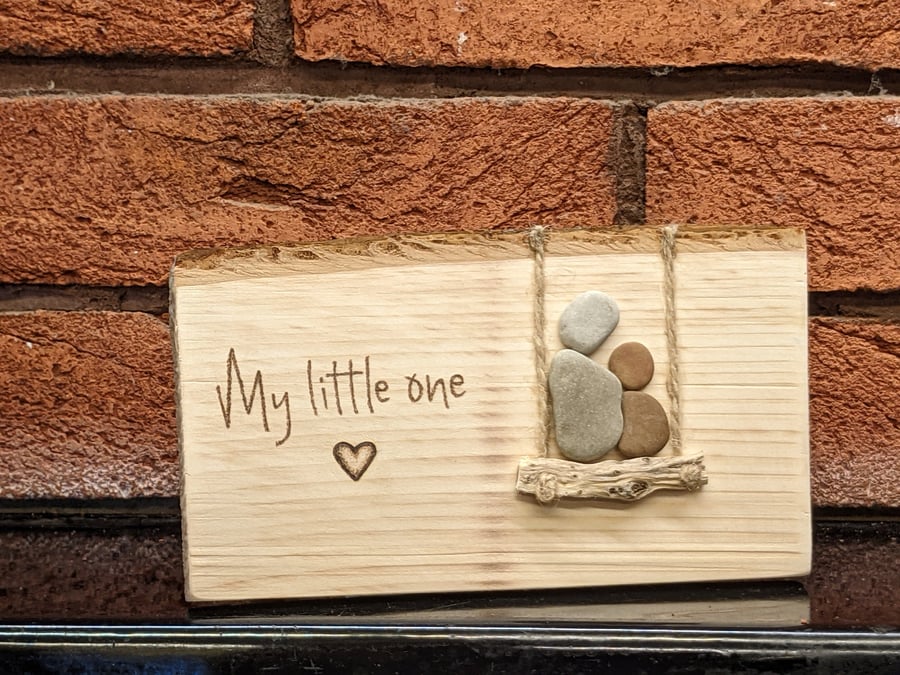 Pebble art gift for bestie, mum, dad, granddad or nan; Unique plaque with quote