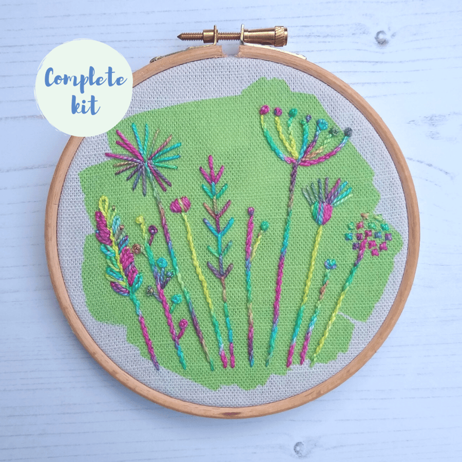 Summer meadow embroidery kit