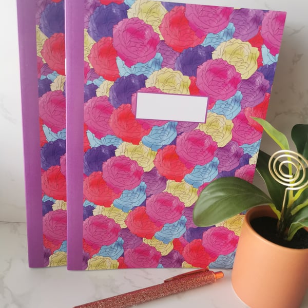 Colourful roses A5 notebook set