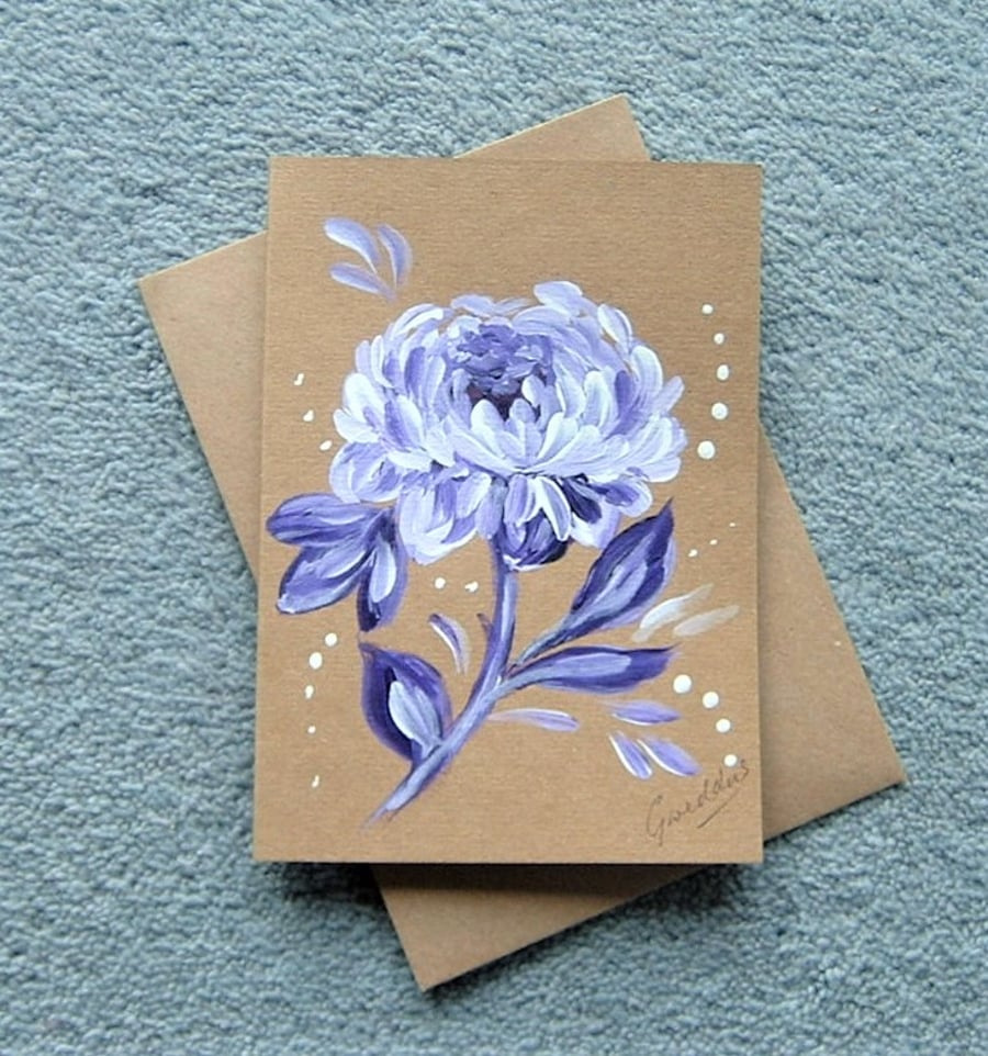 hand painted acrylic art floral blank greetings... Folksy