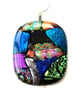 Dichroic Glass S014 Supersize Patchwork 3-layer Pendant with Silver Plated chain - Image 3