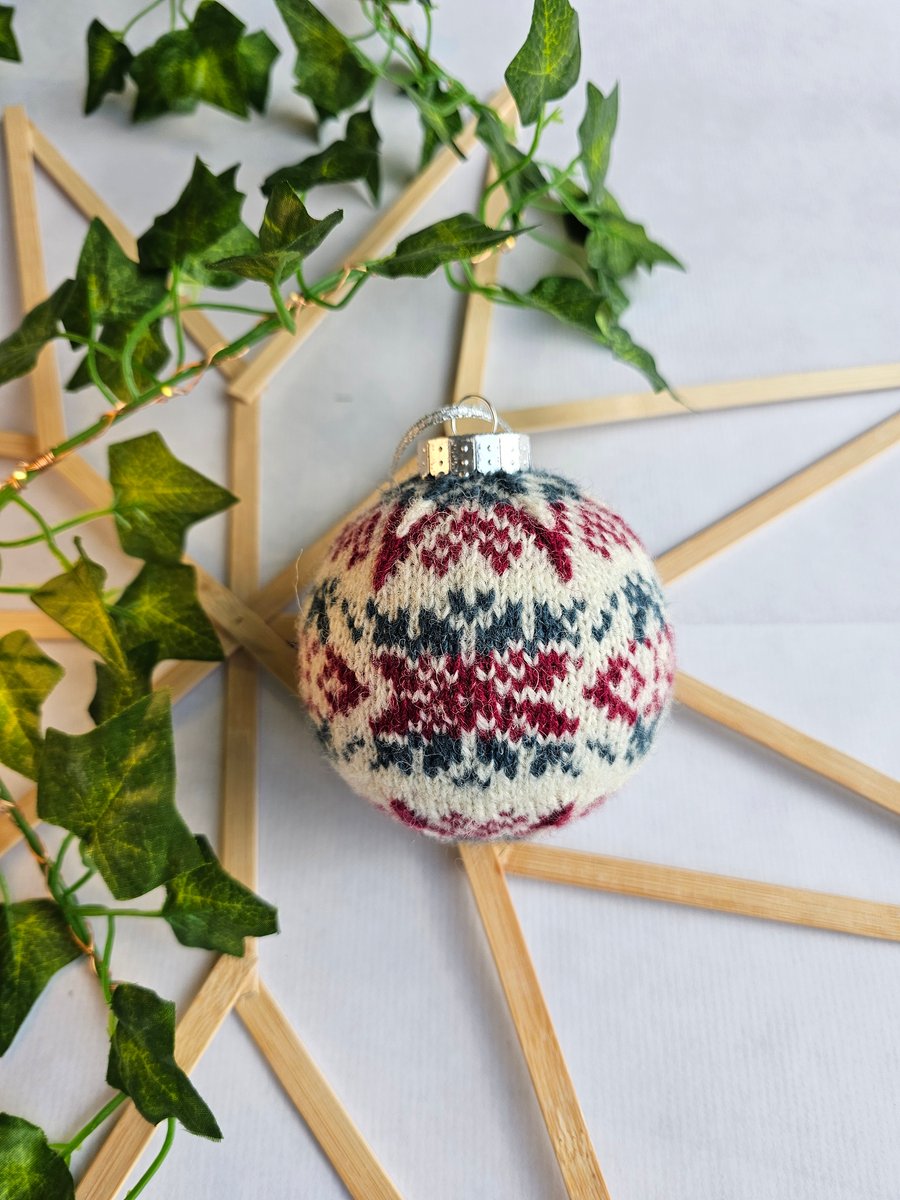 Hand Knit Fair Isle Bauble