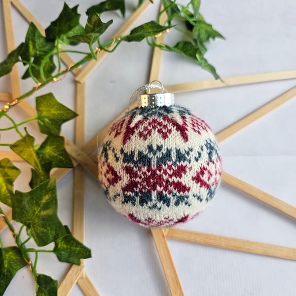 Hand Knit Fair Isle Bauble