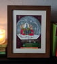 Christmas mice Carol singers in a snow globe original artwork  - Image 4