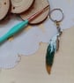 Wooden Feather shaped keyring  - Image 1