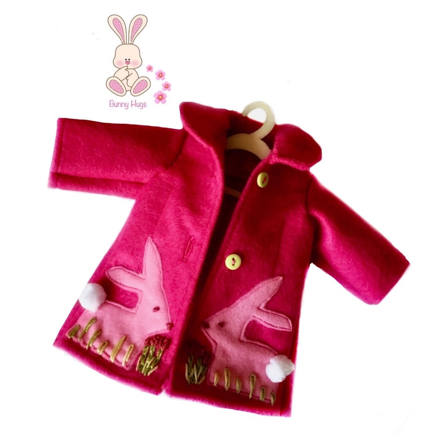 Reserved for Judith - Cerise Tailored Bunny Coat