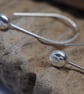 Earrings, Argentium silver pebble drop threader earrings - Image 9