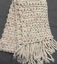 Handmade Cream and multi coloured flecks scarf