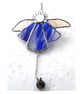Angel Bell Suncatcher Stained Glass BlueWhite  044 - Image 3