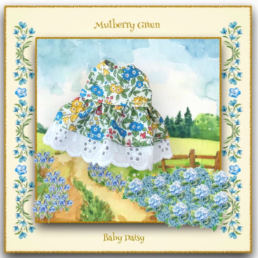 Liberty Country Garden Dress for Baby Daisy with Broderie Anglais