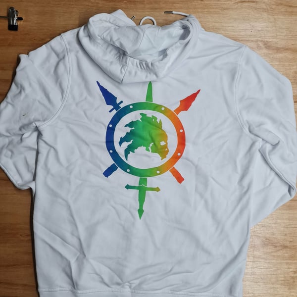 Size XL - SWORDPUNK - Rainbow Zip-Up Hoodie
