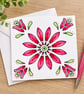 Hand drawn Flower card 