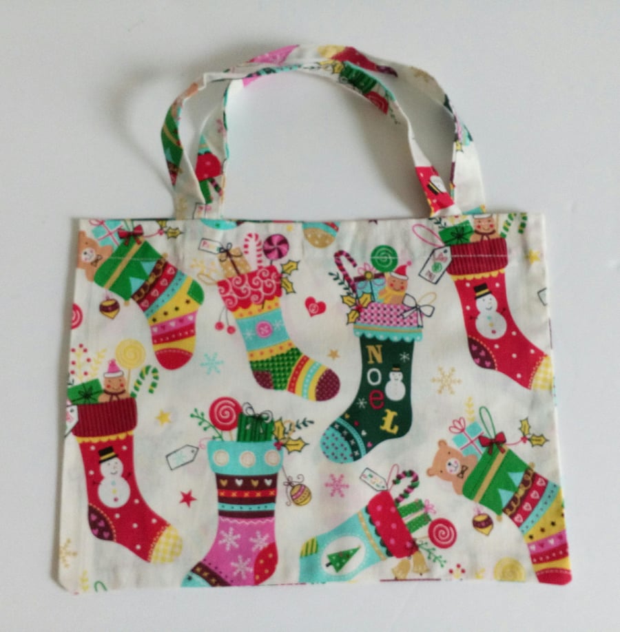Christmas gift bag, stockings, presents, gifts, 100% cotton bag, Xmas gift bag