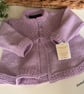 Designer Baby Girl's Hand Knitted Designer Lilac Cardigan 6-12 Months  - Image 6