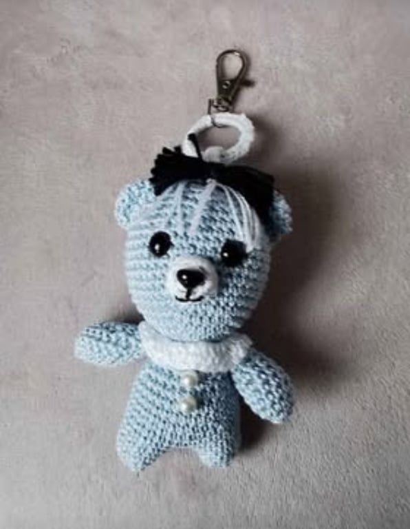 Crochet Bear Bagcharm Keyring 