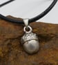 Sterling Silver Acorn Pendant Necklace, 25th Anniversary, Nature Jewellery Gift. - Image 3