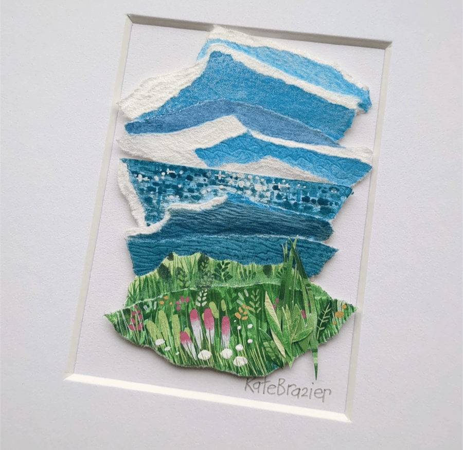 Time to Breathe - Original miniature collage. A5 Mounted