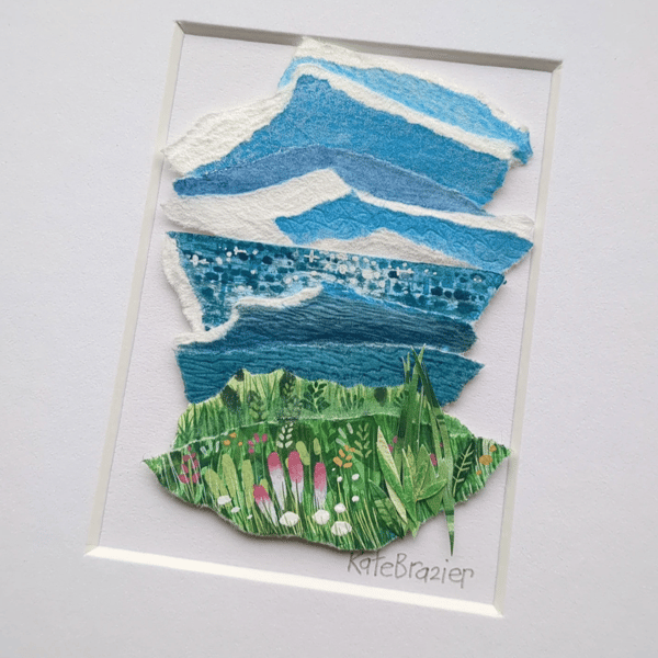 Time to Breathe - Original miniature collage. A5 Mounted