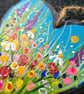Summer Floral Hand-painted Slate Heart hanger by Jackie Reynolds - Image 3
