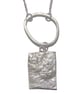 Handmade Sterling Silver Pendant – Reticulated silver Rectangle drop pendant - Image 2