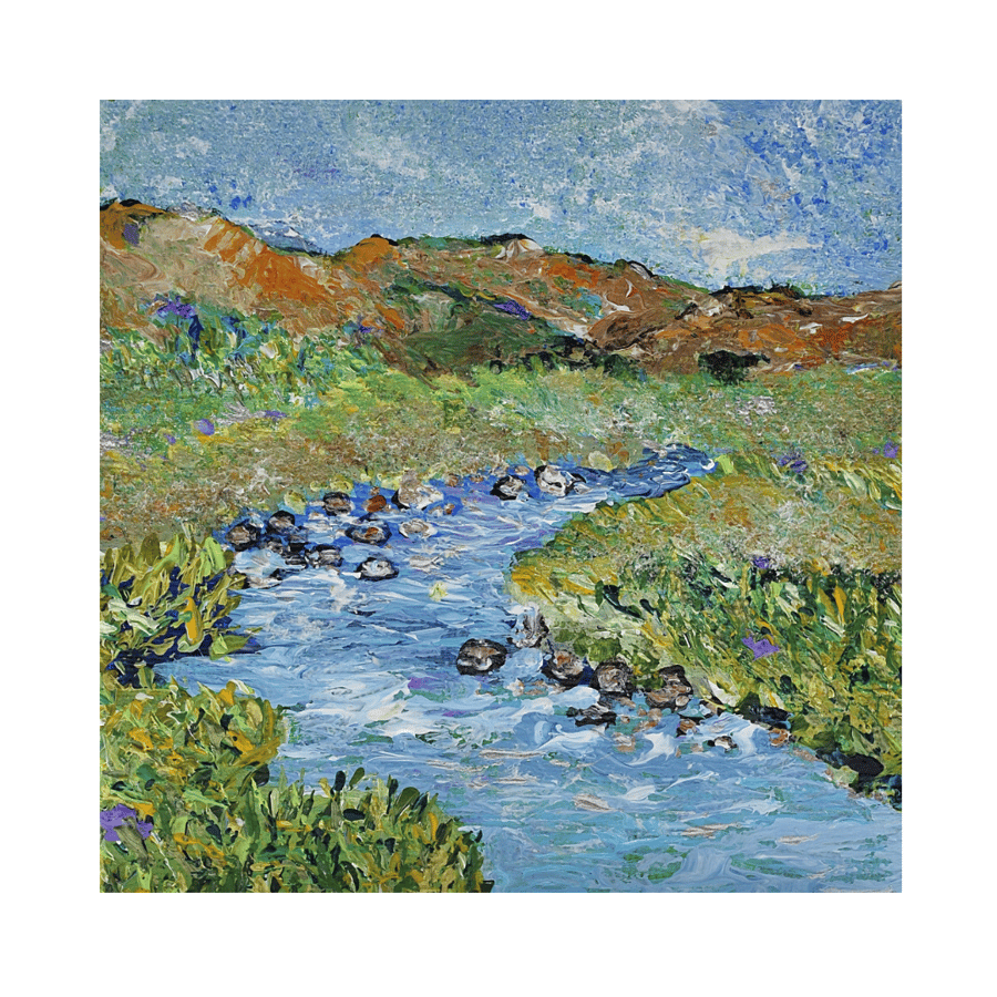 A framed landscape painting - Scotland - acrylic on canvas - Glen Clova