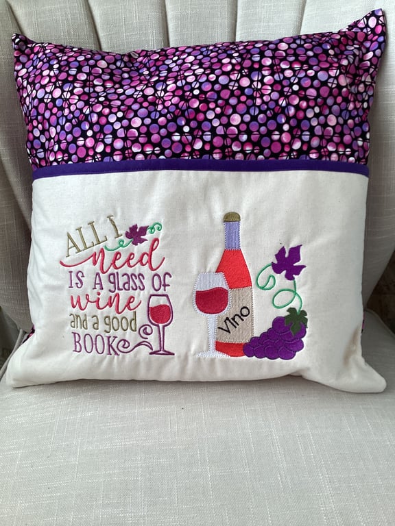 Wine lovers cushion cover - cushion pad NOT included