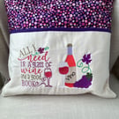 Wine lovers cushion cover - cushion pad NOT included