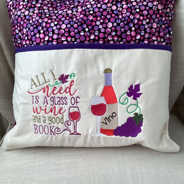 Wine lovers cushion cover - cushion pad NOT included