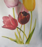 Tulip Flower Print Cotton Shopping Tote Bag - Image 3