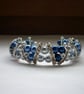 RICH BLUE, ROYAL BLUE AND SILVER RHINESTONE BRACELET.  930 - Image 1