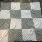 Hand knitted leaf blankets for babies , baby shower gift .