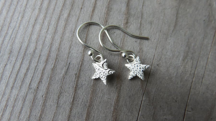 Patterned Star Earrings Small