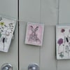 Hare and Wild Flower screen printed bunting - 120cm