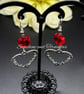 Gothic Barbed Heart Earrings - Red Heart Earrings - Handmade - Drop Earrings - Image 9