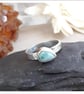 Larimar Ring offset design size M , Hallmarked Ring - Image 3
