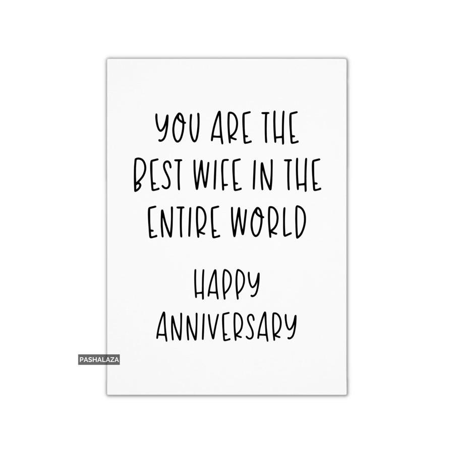 Funny Anniversary Card - Novelty Love Greeting Card - Best Wife