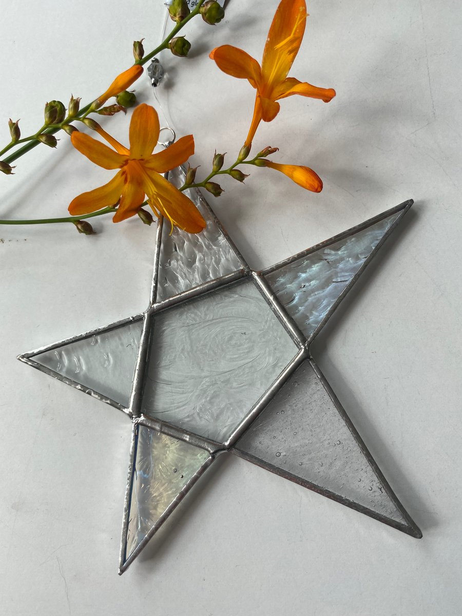 Stained Glass Star Suncatcher Decoration 