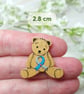 Diabetes Awareness Bear Pin, Handmade Diabetes Support Keepsake Gift - Image 4