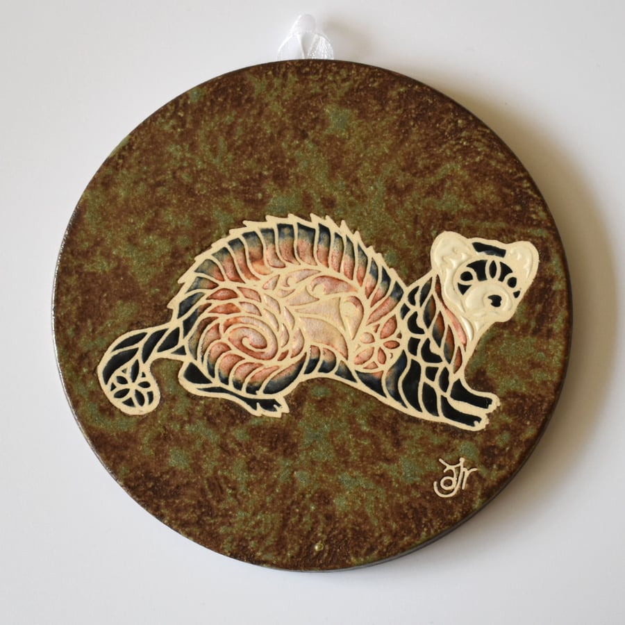 A137 Wall plaque coaster ferret (Free UK postage)