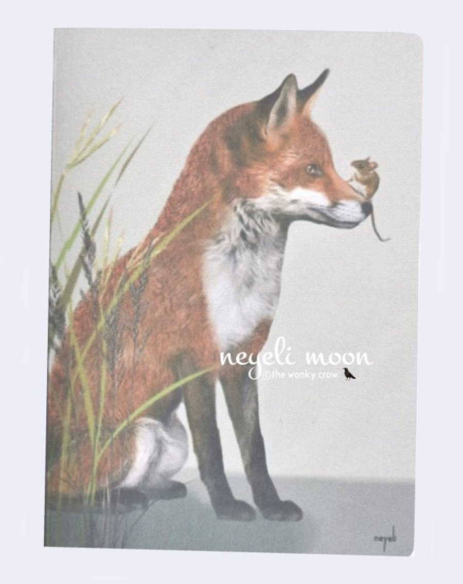 The Fox and the Mouse original artwork print greetings card by neyeli