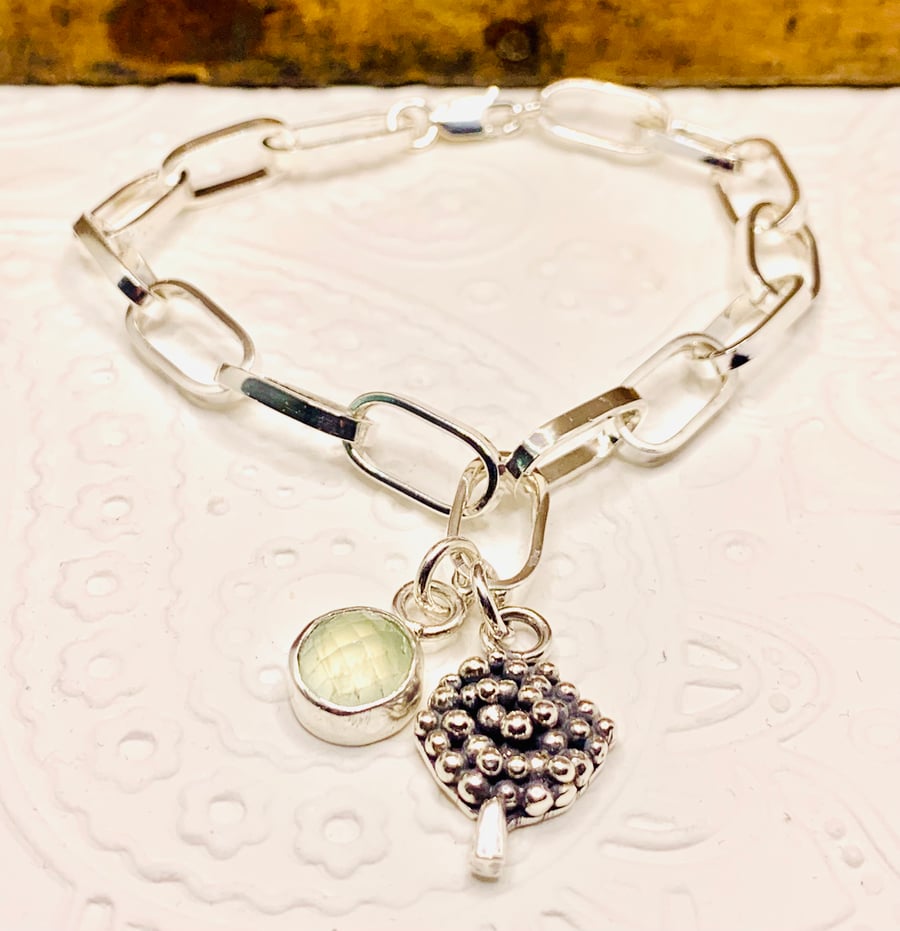 Handmade Sterling Silver Paperclip Charm Bracelet