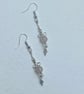Wirework bow drop earrings with rose quartz and labradorite - Image 5