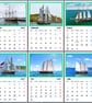 2027 Calendar Sailing Ships A4 Size Wall Hanging 